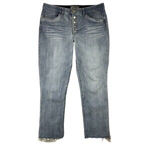 Wit & Wisdom High-Rise 'Ab'solution Shinny Jeans w Raw Hem Women's Size 16